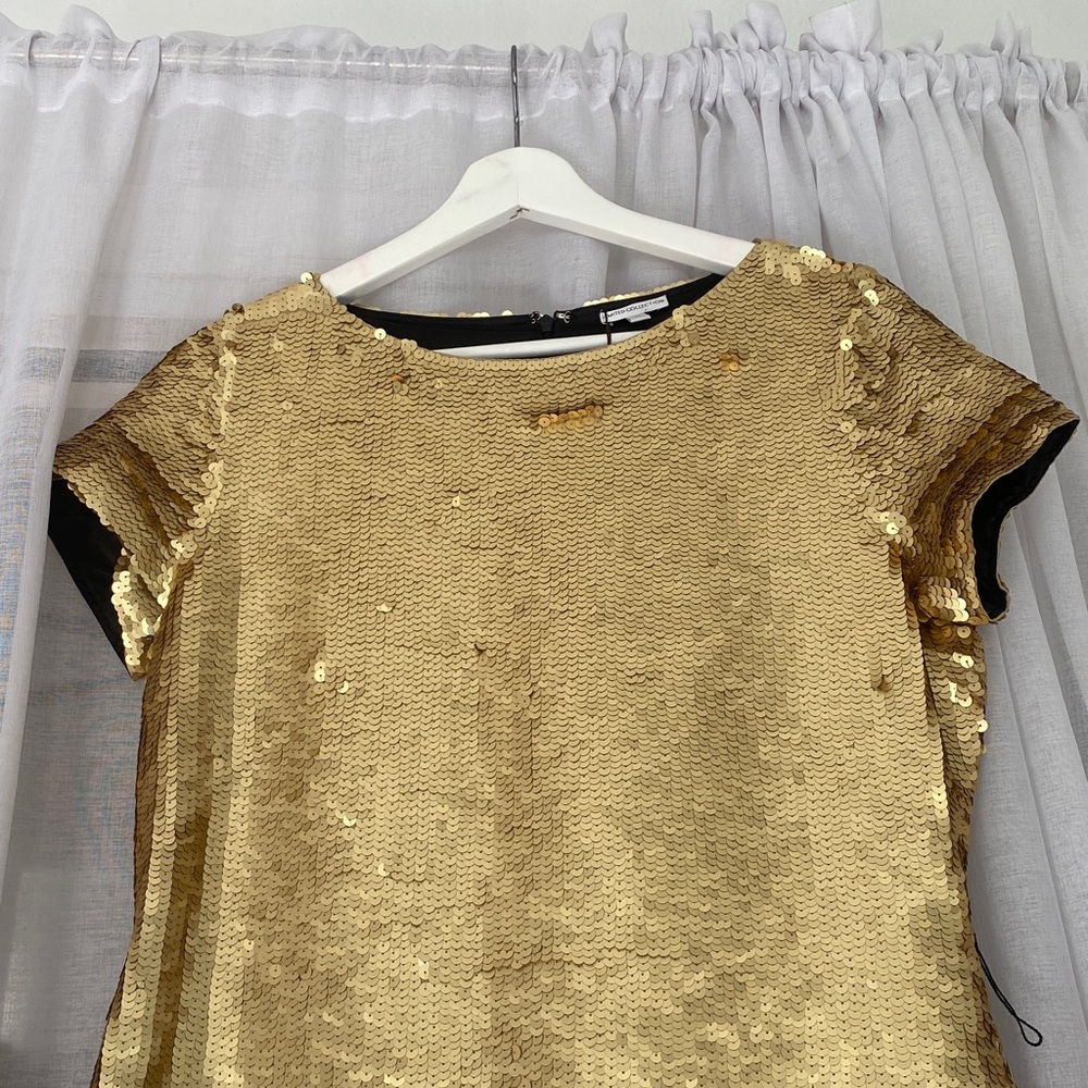 NWT Marks & Spencer Limited Collection Gold Sequin Shift Dress – Size 10 - Picture 2 of 9